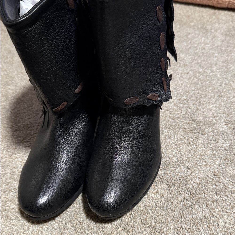 Sheridan Mia Black and Brown Heeled Boots - Picture 2 of 2